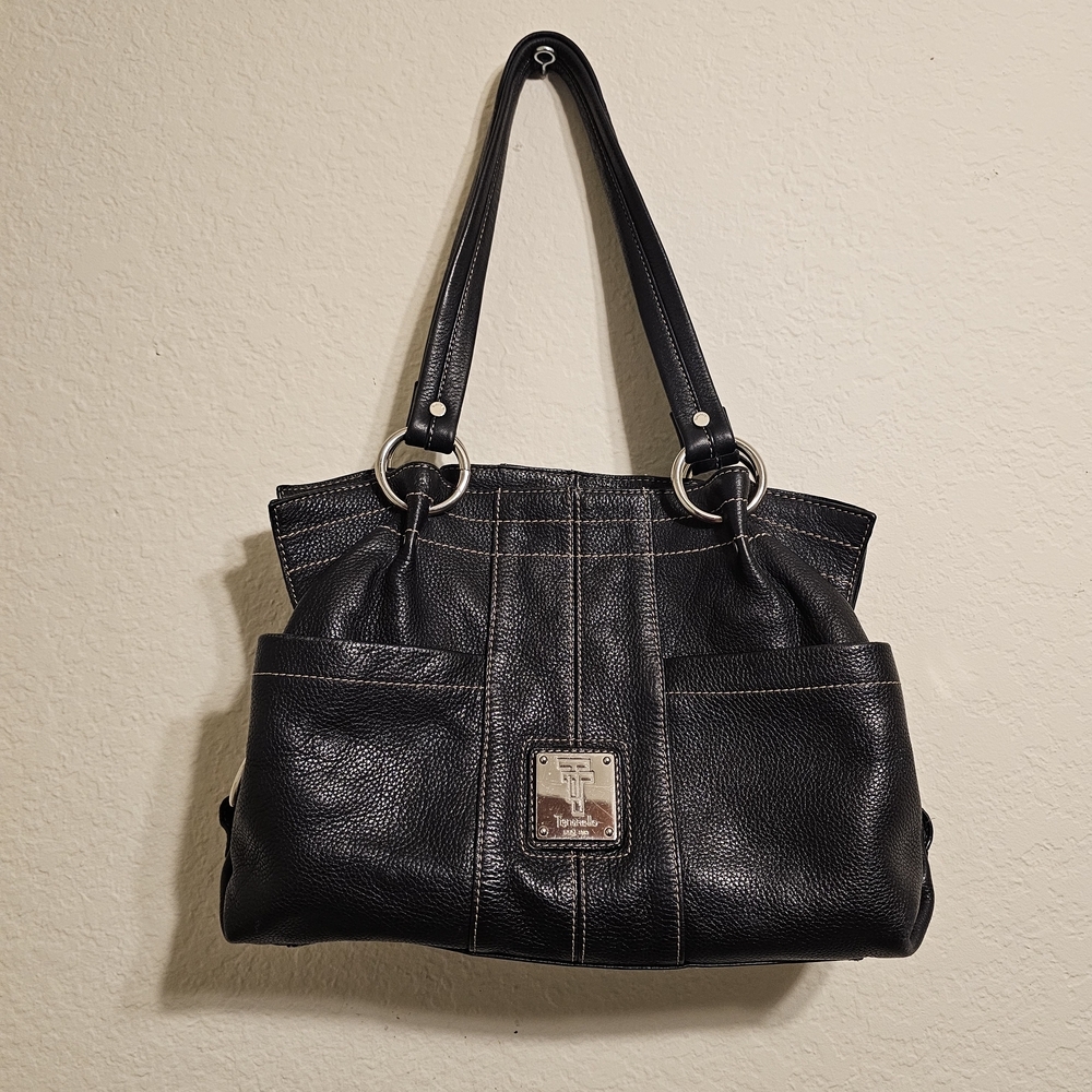 Tignanello Black Pebbled Leather Tote Bag - Picture 2 of 11